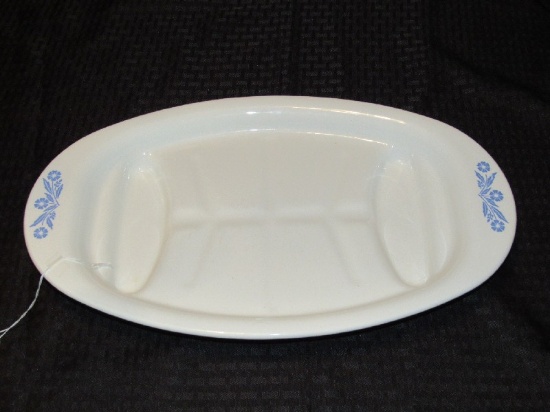 Corningware Corn Flower Blue Pattern Long Meat Tree Platter