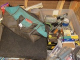 Tools Lot - Tape, Makita Bag, Clamps, Sand Paper, Parts, Etc.
