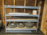 4 Grey Metal Adjustable Shelving w/ Wood Shelves