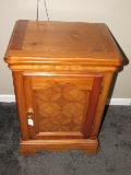 Vaughan Furniture Co. Wooden Side Table 1 Door w/ Diamond/Circle Motif Front Motif