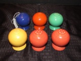 Vintage Fiestaware Ceramic Lot - Salt/Pepper Shakers Red/Yellow/Blue/Green
