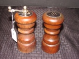 Pair - Vintage Spindle Salt/Pepper Grinders
