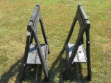 Pair - Wooden Folding Workhorses