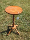 Wooden Round Top Side Table Spindle Body