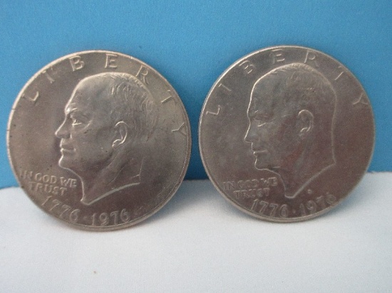 2 Eisenhower Bicentennial 1776-1976 Clad Dollar Coins