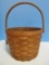 Longaberger Baskets Hand Woven Artisan Signed Dated 1992 Harvest Round Basket