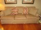 Hickory Chair Furniture Transitional Modern Sofa w/ Pleated Skirt