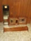 Group - Country Cottage Pine Wall Shelf w/ Plate Groove, Pine Wall Sconce w/ Mirror Back