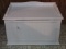 White Laminate Beadboard Style Chest w/ Gallery Hinged Lid