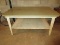 Painted White Wooden Base Table w/ Laminate Top & Trim w/ Base Shelf