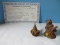 2 Collectible Pecan Resin Figurines 