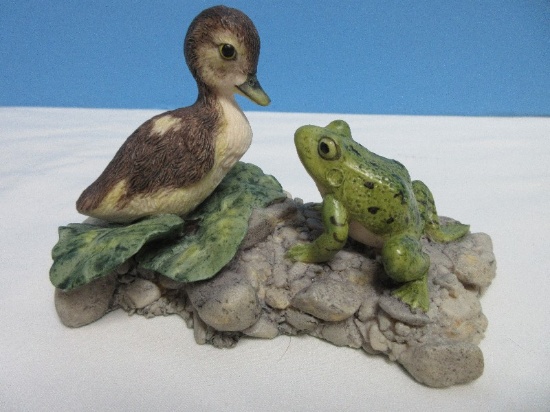 Border Fine Arts Adorable Collectible Resin Duckling & Frog Figurine Artist Ayres