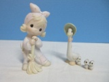 2 Collectors Charming Precious Moments Porcelain Figurines 