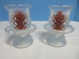 Pair - Party Lite Crystal Footed 4 1/2