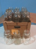 21 Vintage Ball Mason Glass Quart Canning Jars