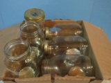 15 Vintage Mason Glass Golden Harvest Quart Canning Jars