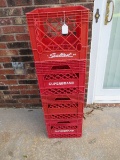 4 Red Heavy Duty Plastic Milk Crates Sealtest, 2 Super Brand & Other