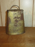 Early Metal Cowbell Painted Gold Tone