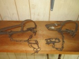2 Early Victor Old Metal Animal Traps Hunting