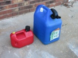 Group - Blue 5 Gallon Kerosene Can & Red 1 Gallon Gasoline Can