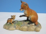 Border Fine Arts Adorable Collectible Resin Fox Cub & Chipmunk Figurine Artist Ayers