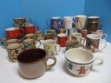 Group - Misc. Coffee Cups, Mugs & Soup Cups Various Patterns & Sizes