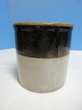 Pottery Stoneware Storage Crock Two Tone Glaze
