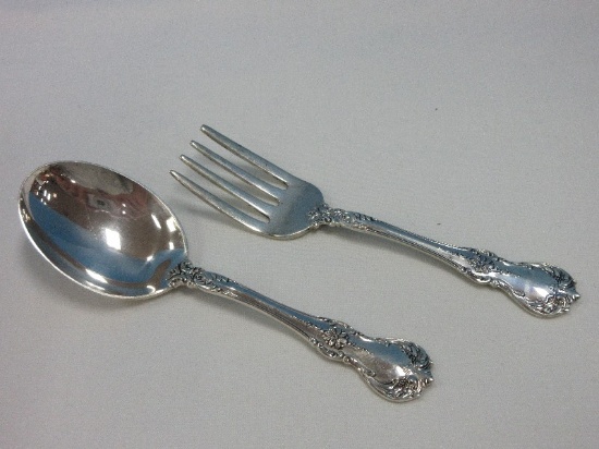 2 Piece - Towle Sterling Old Master Pattern Baby Fork 4 1/8" & Spoon 4 1/4"