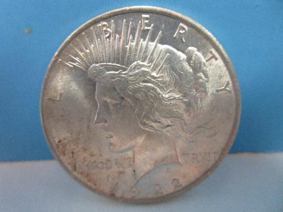 1922 Peace Silver Dollar Coin Philadelphia Main Mint Did Not Use A Mint Mark 90% Silver