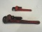 2 Adjustable Pipe Wrenches The Ridge Tool Co. Heavy Duty 14 & Smaller Approx. 7 1/2