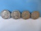 4 Silver Washington Quarters Coins No Mint Mark 1940, 2 Are 1956 & 1963