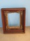 Striking Antique East Lake Walnut Picture Frame Carved Accent Black Lacquer Trim