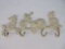 Adorable Cast Iron 4 Figural Kitten Kitty Cats on Limb Wall Décor Hooks Distressed Finish