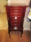 Exquisite Queen Anne Style Jewelry Armoire Cherry Finish w/ Mirrored Hinged Top