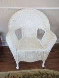 Traditional White PVC All-Weather Sunroom/Patio Chair