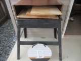 Group - Metal Base Workbench, Raised Wooden Platform, Cutting Board