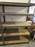 Gray Metal Heavy Duty Utility Storage Shelf Unit w/ Partical Board Shelves