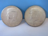 2 Silver 1964 Kennedy Silver Half Dollar Coins No Mint Mark