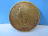 1882 Liberty Head Twenty Dollars Double Eagle Coin San Francisco Mint Mark
