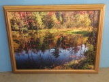 Fall Reflections Professional Photograph on Wrap Canvas in Gilded Frame