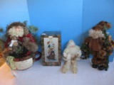 Collection 4 Figural Adorable Old World Santa Claus