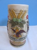 Collectors Budweiser Clydesdales Cameo Wheat Promotional Products Beer Stein