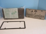 Cast Metal South Carolina Smiling Faces Beautiful Places License Plate w/ Emblem