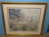 Cottage Garden by The Shore Line Impressionism Fine Art Print in Gilted Frame/Matt