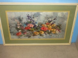 Still Life Wild Flower Spray in White Frame/Yellow Trim/Matt