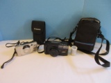 Two 35mm Cameras Canon Sure Shot 85 Zoom Camera 38-85mm Len w/ Bag