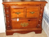 Broyhill Furniture Heart Pine Traditional 2 Drawer Night Stand w/ Demi-Lune Columns