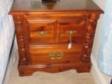 Broyhill Furniture Heart Pine Traditional 2 Drawer Night Stand w/ Demi-Lune Columns