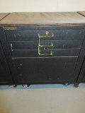 Storehouse Metal 3 Drawer Toolbox w/ Base Door on Casters Wood Top