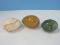 3 Polished Ovoid Form Decorative Marble/Onyx Eggs